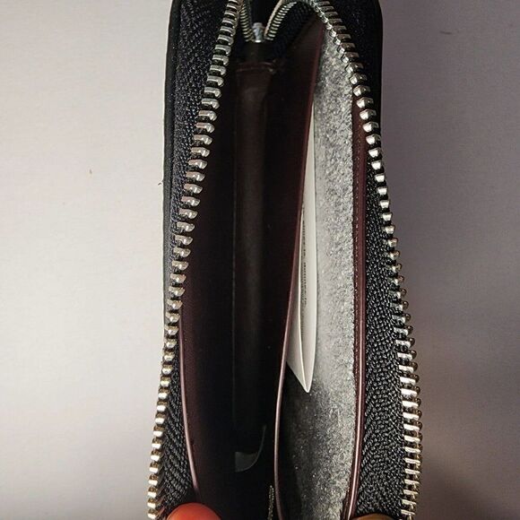 NWT Coach CL667 Multifunction Card Case Signature Canvas Iris Rose Print - Picture 3 of 4